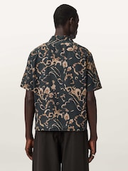 AllSaints Brown Fortune Short Sleeve Shirt - Image 5 of 7