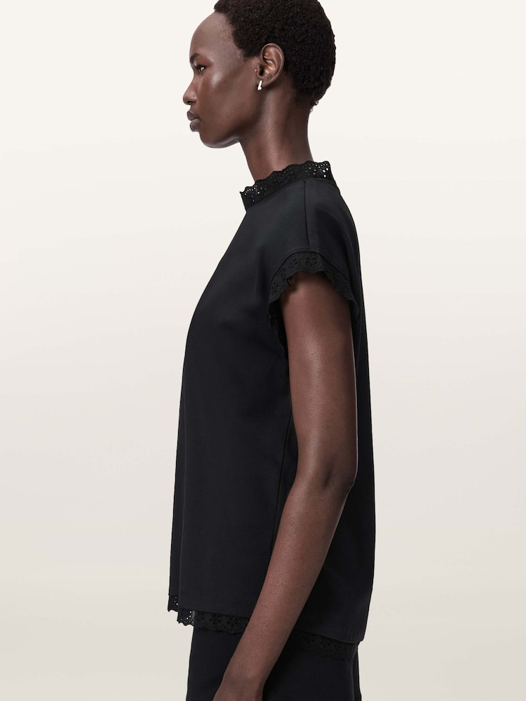 AllSaints Black Lele Lace Tank - Image 1 of 8