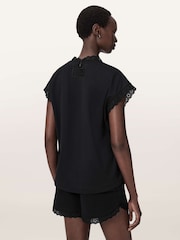 AllSaints Black Lele Lace Tank - Image 4 of 8