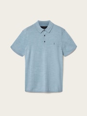 AllSaints Blue Mode Merino Short Sleeve Polo Shirt - Image 6 of 6