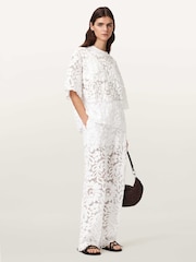 AllSaints White Amelie Lace T-Shirt - Image 3 of 6