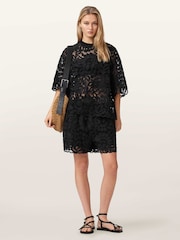 AllSaints Black Amelie Lace T-Shirt - Image 2 of 6