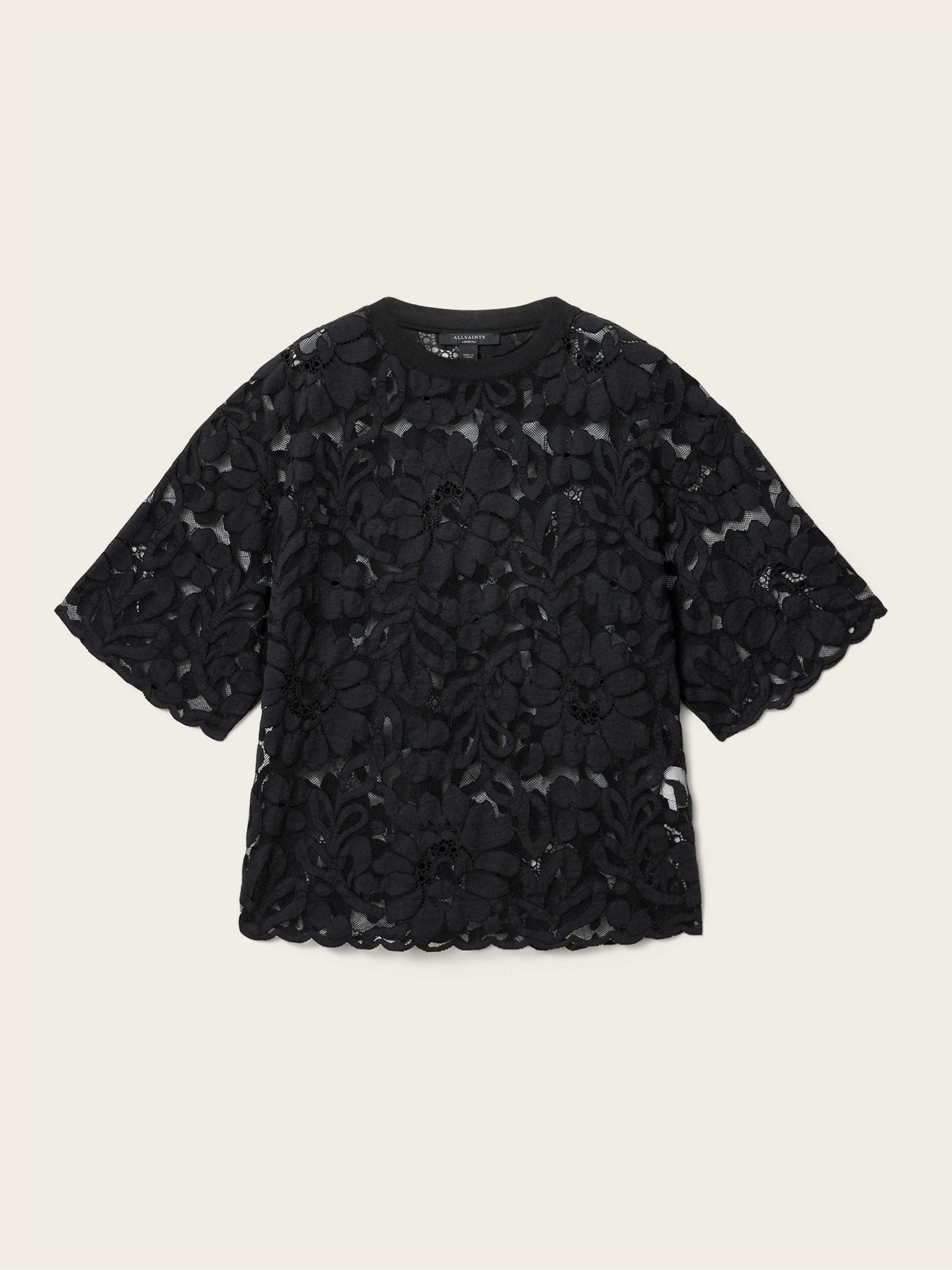 Buy AllSaints Black Amelie Lace T-Shirt from Next USA
