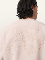 AllSaints Pink Insignia Crew Neck Sweat Tops - Image 6 of 8