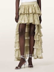 AllSaints Green Cavarly Maxi Skirt - Image 2 of 8