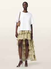 AllSaints Green Cavarly Maxi Skirt - Image 6 of 8