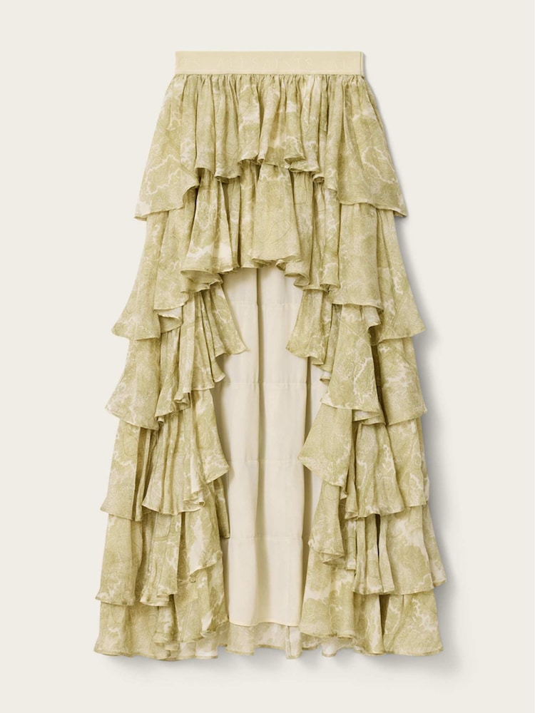 AllSaints Green Cavarly Maxi Skirt - Image 8 of 8