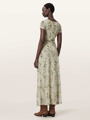 AllSaints Green Gabby Mesh Dress - Image 5 of 8