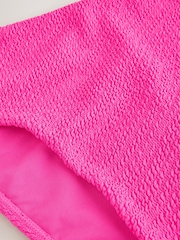 Pink High Waist High Leg Crinkle Bikini Bottoms - Image 6 of 7