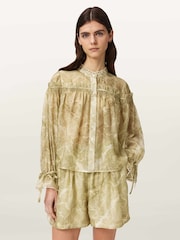AllSaints Green Delphine Shirt - Image 1 of 5