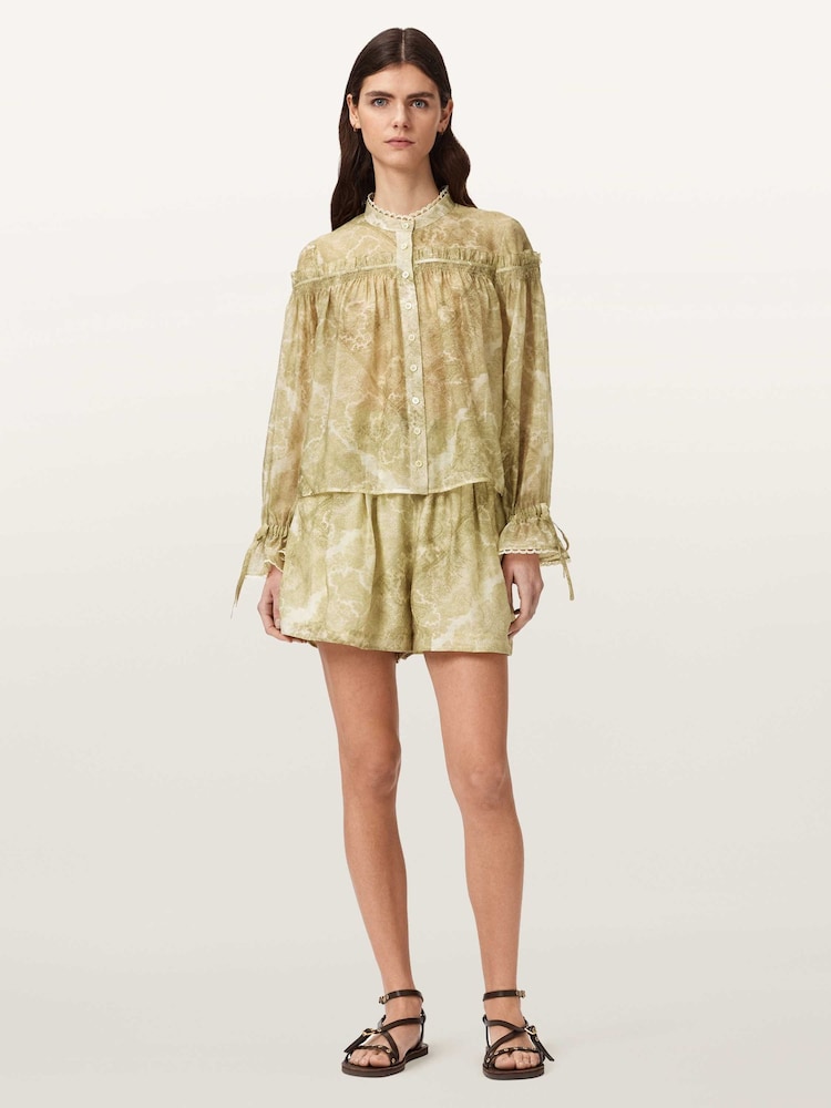 AllSaints Green Delphine Shirt - Image 2 of 5