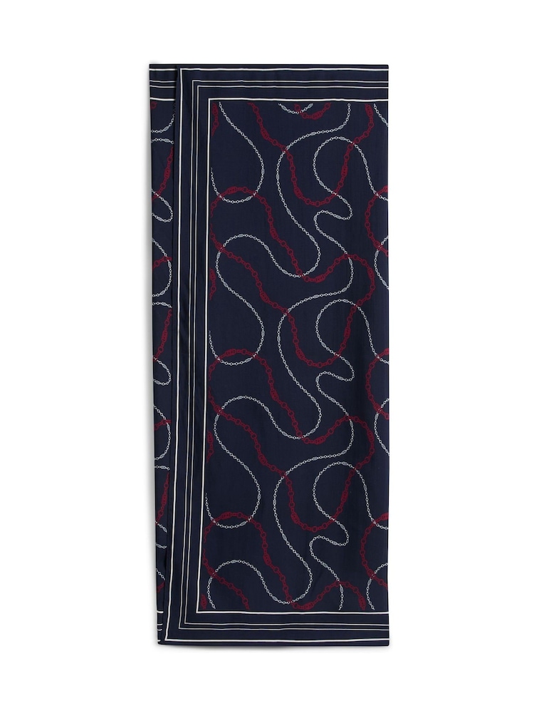 Tommy Hilfiger Navy Blue Logo Self-Tie Pareo Cover-Up - Image 4 of 4