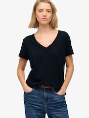 Superdry Navy Blue Studios Slub Embroidered T-Shirt - Image 1 of 8