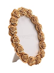 Widdop Gold Rose Design Oval Resin Photo Frame - Image 2 of 7