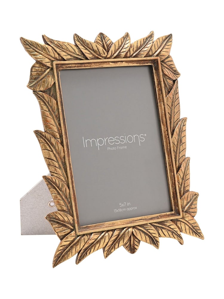 Widdop Golden Orange Leaf Design Resin Photo Frame - Image 1 of 5