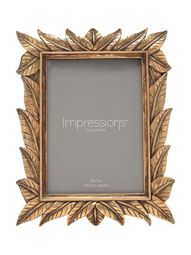 Widdop Golden Orange Leaf Design Resin Photo Frame - Image 2 of 5