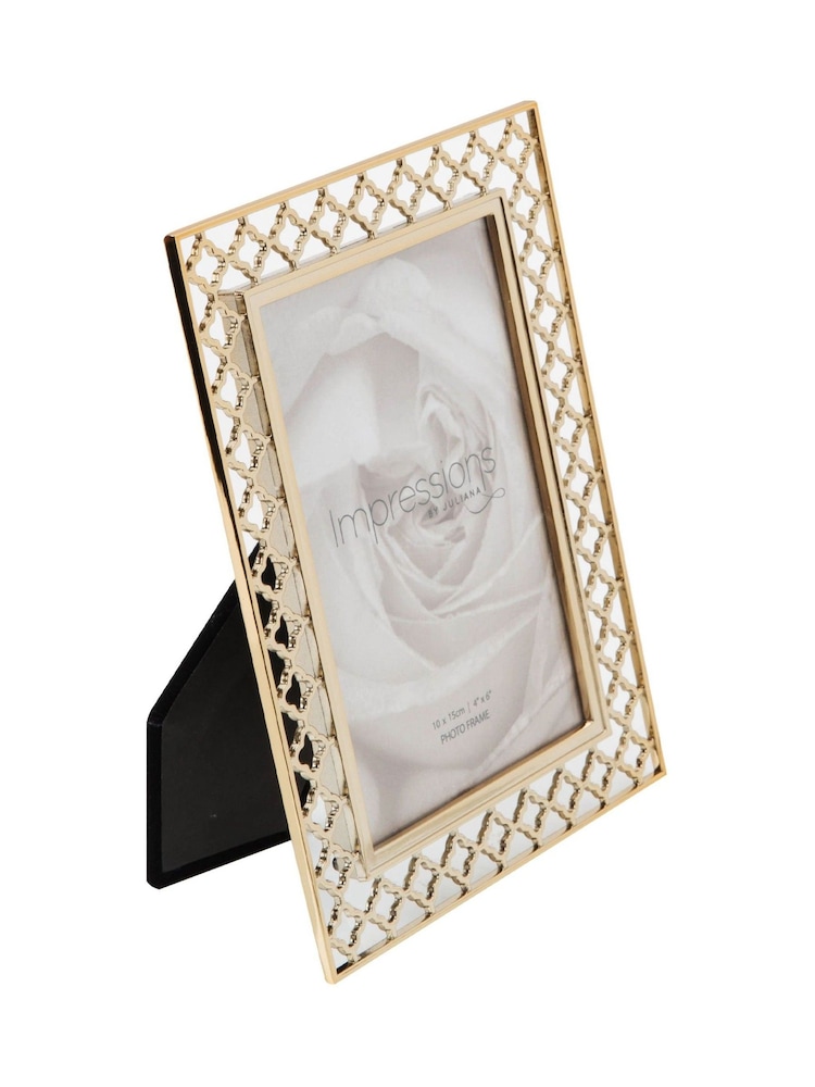 Widdop Gold Lattice Cut Metal Photo Frame - Image 2 of 7 Widdop Gold Lattice Cut Metal Photo Frame - Image 2 of 7