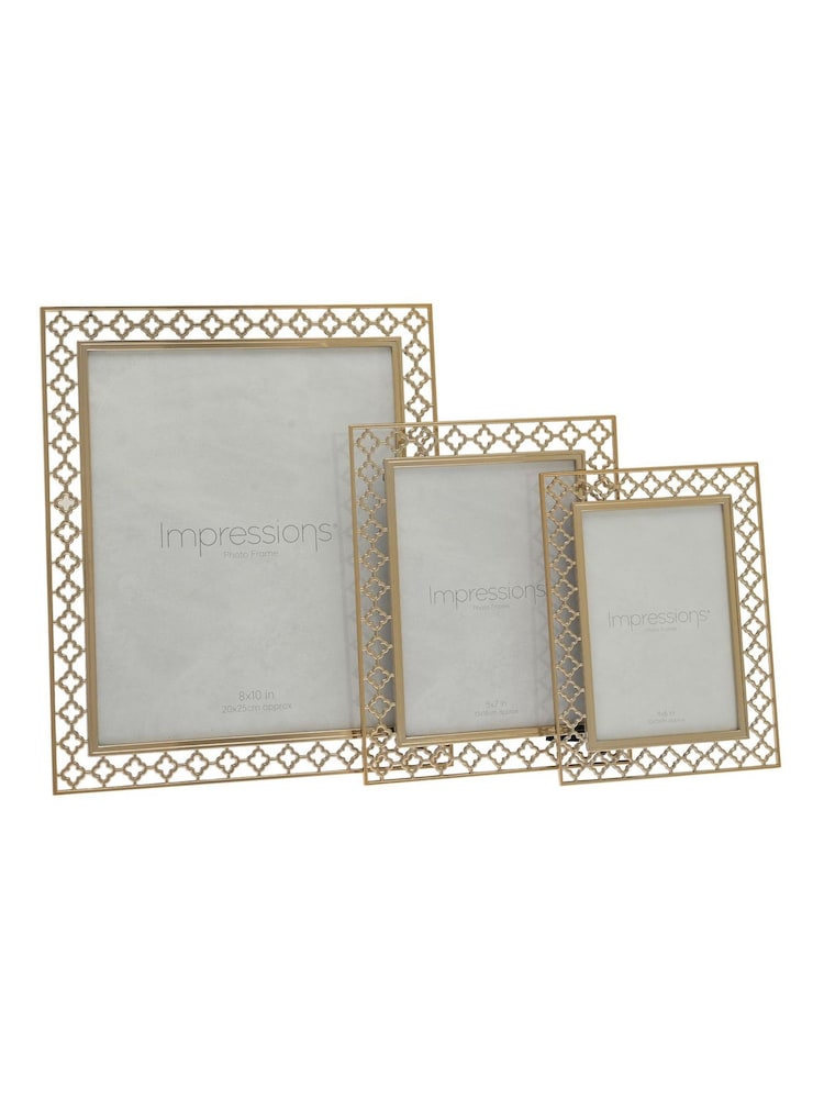 Widdop Gold Lattice Cut Metal Photo Frame - Image 7 of 7 Widdop Gold Lattice Cut Metal Photo Frame - Image 7 of 7