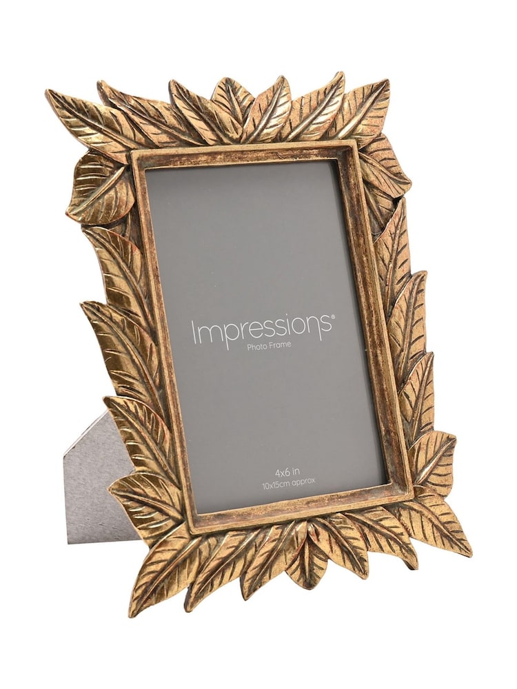 Widdop Golden Orange Leaf Design Resin Photo Frame - Image 1 of 5