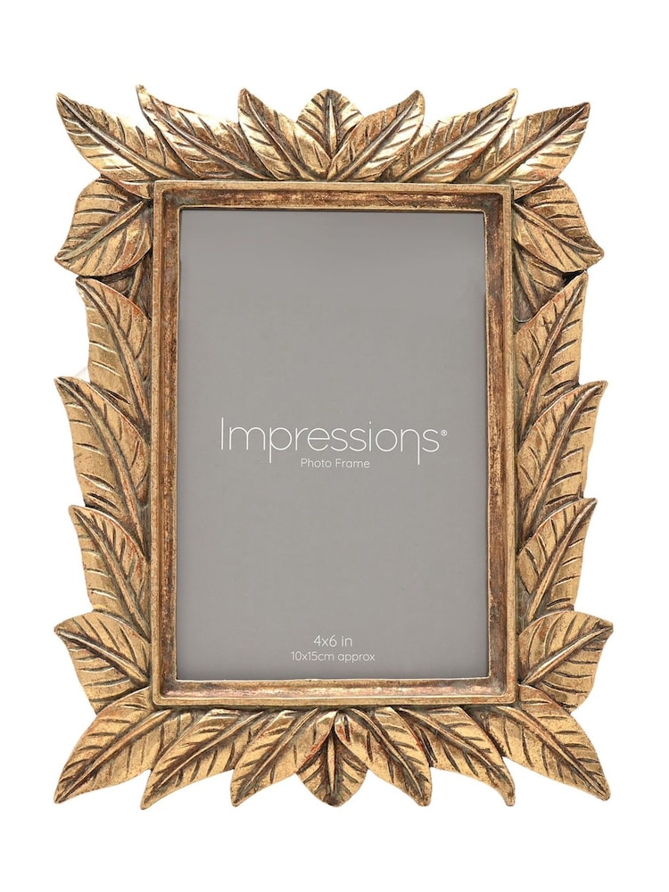 Widdop Golden Orange Leaf Design Resin Photo Frame - Image 2 of 5