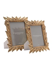 Widdop Golden Orange Leaf Design Resin Photo Frame - Image 4 of 5