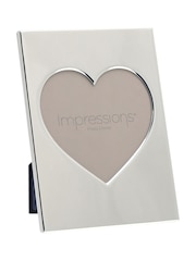 Widdop Silver Heart Aperture Plated Photo Frame - Image 1 of 4