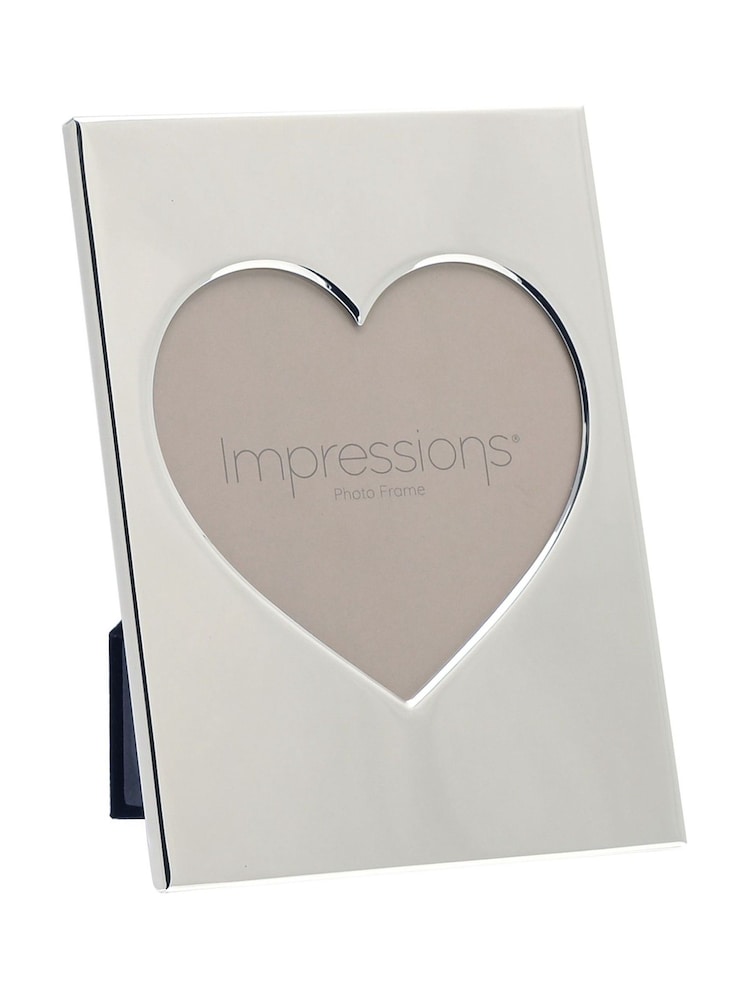 Widdop Silver Heart Aperture Plated Photo Frame - Image 1 of 4