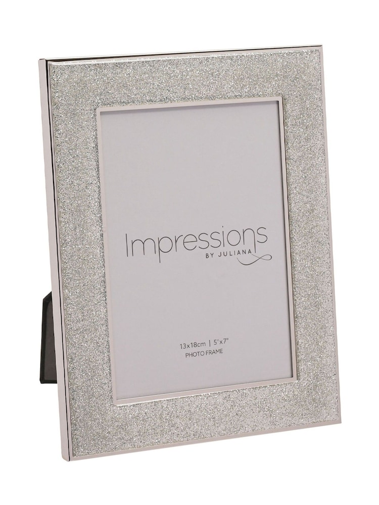 Widdop Silver Photo Frame with Glitter Band - Image 1 of 6 Widdop Silver Photo Frame with Glitter Band - Image 1 of 6