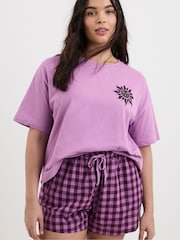 Simply Be Gingham Shortie Pyjama Set - Imagen 1 de 4