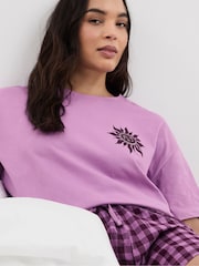 Simply Be Gingham Shortie Pyjama Set - Imagen 2 de 4