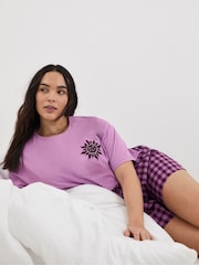 Simply Be Gingham Shortie Pyjama Set - Imagen 3 de 4