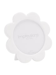 Widdop White Flower Shaped Oval Acrylic and Epoxy Photo Frame - Image 1 of 3