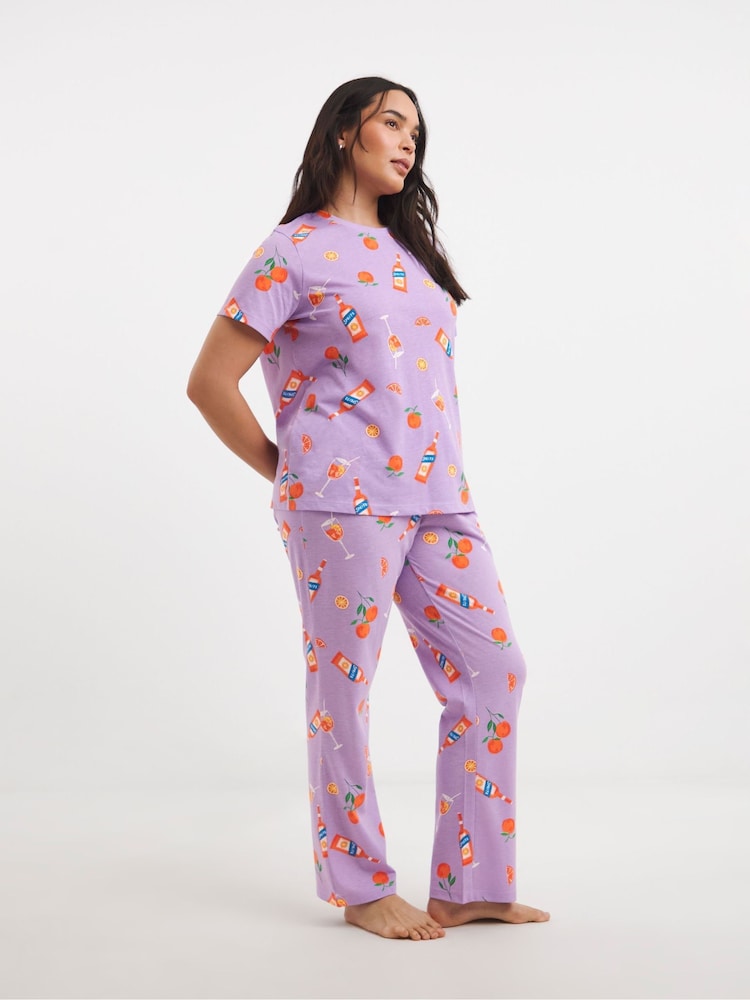 Simply Be Purple Aperol Value Pyjama Set - Image 1 of 4