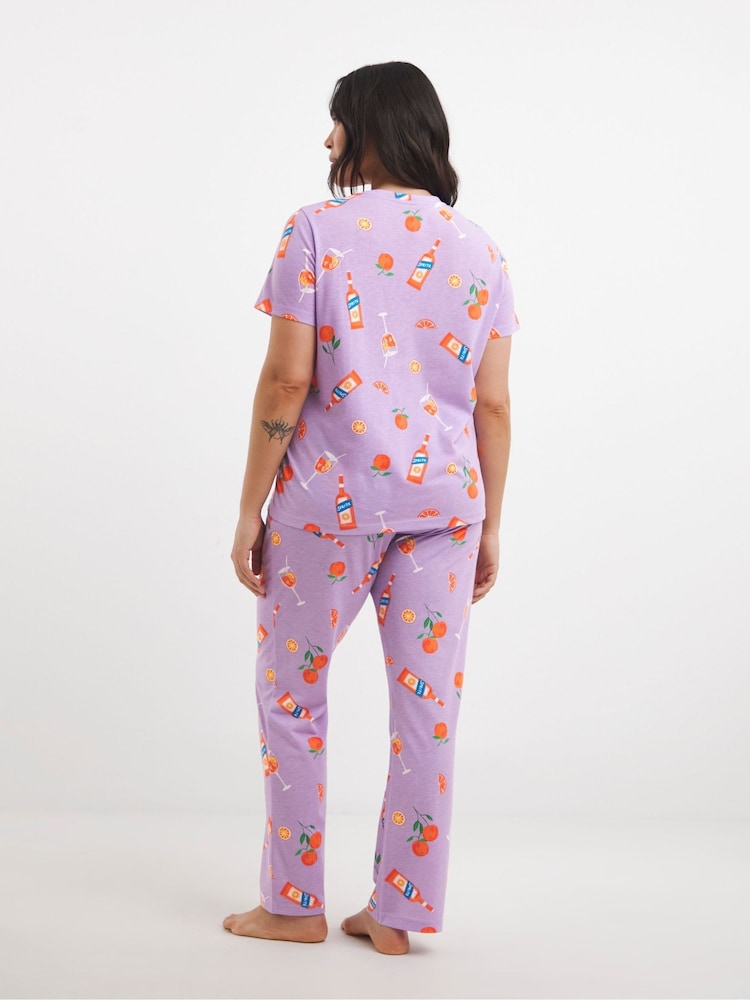 Simply Be Purple Aperol Value Pyjama Set - Image 2 of 4