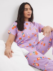 Simply Be Purple Aperol Value Pyjama Set - Image 3 of 4