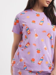 Simply Be Purple Aperol Value Pyjama Set - Image 4 of 4