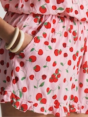 Simply Be Pink Cherry Print Beach Playsuits 2 Pack - Image 4 of 5