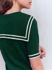 Boden Green Sailor Collar Jumper - Image 4 of 6