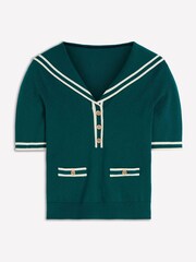 Boden Green Sailor Collar Jumper - Image 5 of 6