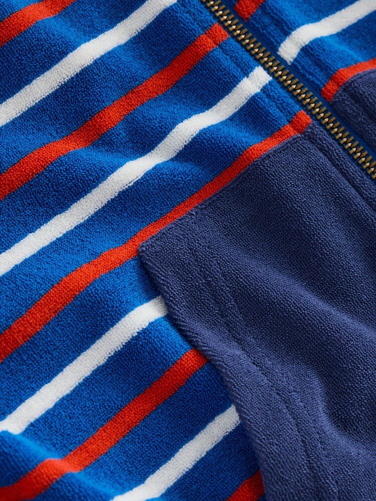 Boden Blue Towelling Zip-through Hoodie - Image 3 of 3