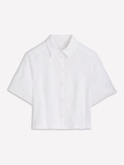Boden White Short Sleeve Linen Shirt - Image 6 of 6