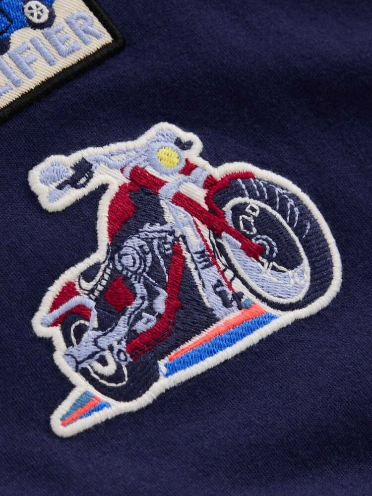 Boden Navy Blue Short Sleeve Badge T-Shirt - Image 3 of 3