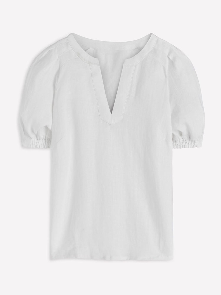 Boden White Yoke Collar Linen Top - Image 4 of 4