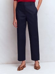 Boden Blue Slim Leg Cotton Trousers - Image 1 of 5