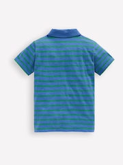 Boden Blue Slub Polo Shirt - Image 2 of 3