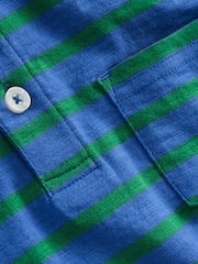 Boden Blue Slub Polo Shirt - Image 3 of 3