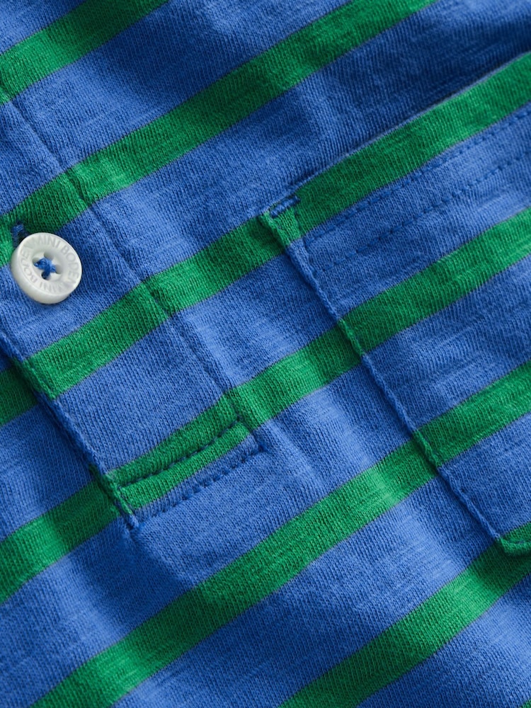 Boden Blue Slub Polo Shirt - Image 3 of 3