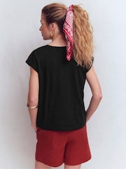 Boden Black Willow Broderie T-Shirt - Image 3 of 5