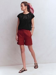 Boden Black Willow Broderie T-Shirt - Image 4 of 5