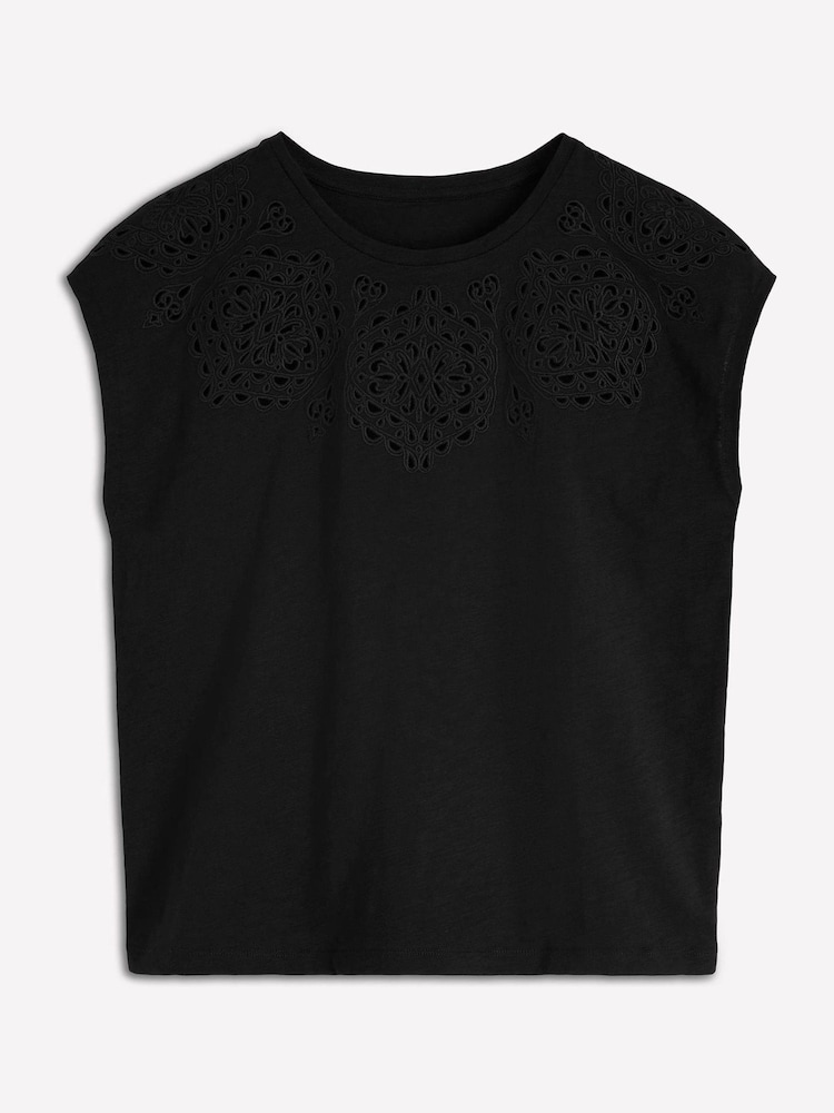 Boden Black Willow Broderie T-Shirt - Image 5 of 5 Boden Black Willow Broderie T-Shirt - Image 5 of 5